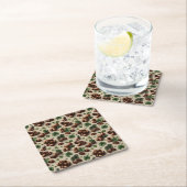 St. Patrick’s Day Coffee & Shamrock Pattern Rechteckiger Pappuntersetzer (Vor Ort)