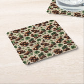 St. Patrick’s Day Coffee & Shamrock Pattern Rechteckiger Pappuntersetzer (angewinkelt)