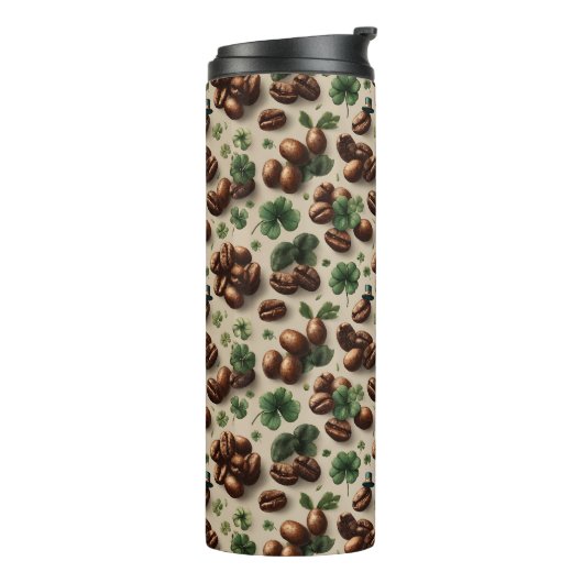 St. Patrick’s Day Coffee & Shamrock Pattern Thermosbecher (Nach links gedreht)
