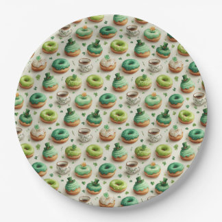 St. Patrick’s Day Donuts & Coffee Watercolor Pappteller