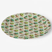 St. Patrick’s Day Donuts und Kaffee Wasserfarbe Pappteller (Schrägansicht)