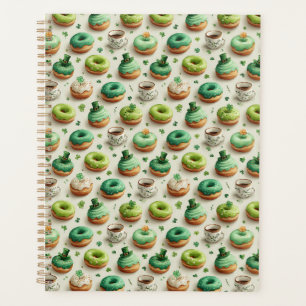 St. Patrick’s Day Donuts und Kaffee Wasserfarbe Planer