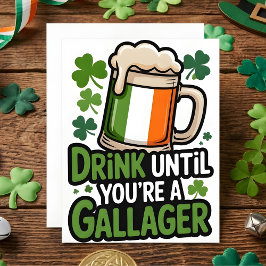 St Patrick’s Day Drinking Humor Card Feiertagskarte