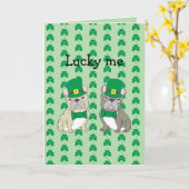 St. Patrick’s Day, Französische Bulldogge  Karte (Gelbe Blume)