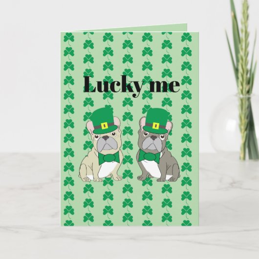 St. Patrick’s Day, Französische Bulldogge  Karte (Vorderseite)