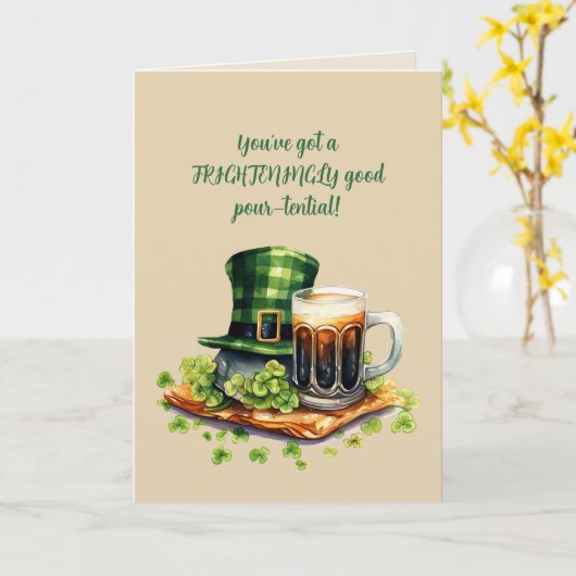 St. Patrick’s Day Funny Beer Card Karte (Gelbe Blume)