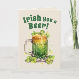 St. Patrick’s Day Funny Beer Mug Card– Irish Luck Karte
