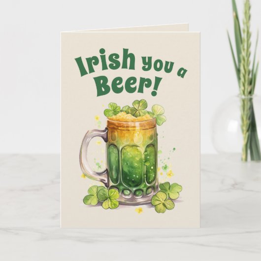 St. Patrick’s Day Funny Beer Mug Card– Irish Luck Karte (Vorderseite)