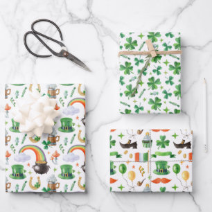 St. Patrick’s Day-Geschenkpapier-Set mit 3 Teilen Geschenkpapier Set