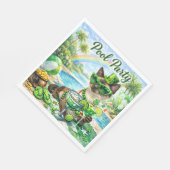 St. Patrick’s Day Glam Cat Pool Party  Serviette (Ecke)