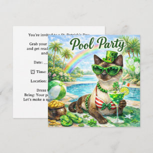 St. Patrick’s Day Glam-Cat-Poolparty Einladung