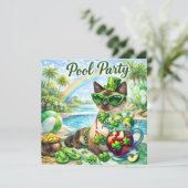 St. Patrick’s Day Glam-Cat-Poolparty  Save The Date (Stehend Vorderseite)