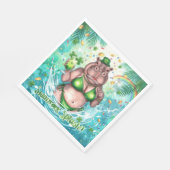 St. Patrick’s Day Glam Hippo Bikini in the pool Serviette (Ecke)