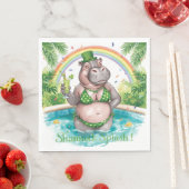 St. Patrick’s Day Glam Hippo Bikini in the pool Serviette (Beispiel)