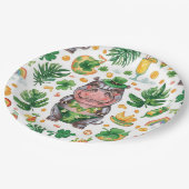 St. Patrick’s Day Glam Hippo Bikini Pappteller (Schrägansicht)