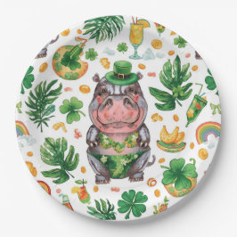 St. Patrick’s Day Glam Hippo Bikini Pappteller