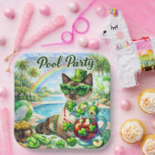 St. Patrick’s Day Glam Katzen-Poolparty  Pappteller (Party)