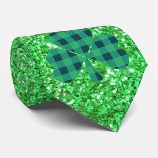 St. Patrick’s Day Glitzer Kelly grün Nec Krawatte (Gerollt)