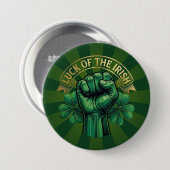 St. Patrick’s Day Glück der Iren Faust Shamrock Button (Vorne & Hinten)