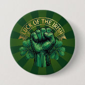St. Patrick’s Day Glück der Iren Faust Shamrock Button (Vorderseite)