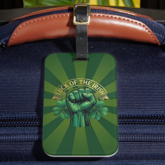 St. Patrick’s Day Glück der Iren Faust Shamrock Gepäckanhänger (Vorderseite Insitu 2)