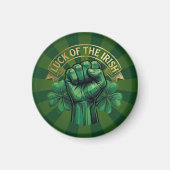 St. Patrick’s Day Glück der Iren Faust Shamrock Magnet (Vorne)
