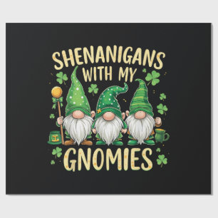 St Patrick’s Day Glücks Kleeblatt Gnom  Geschenkpapier