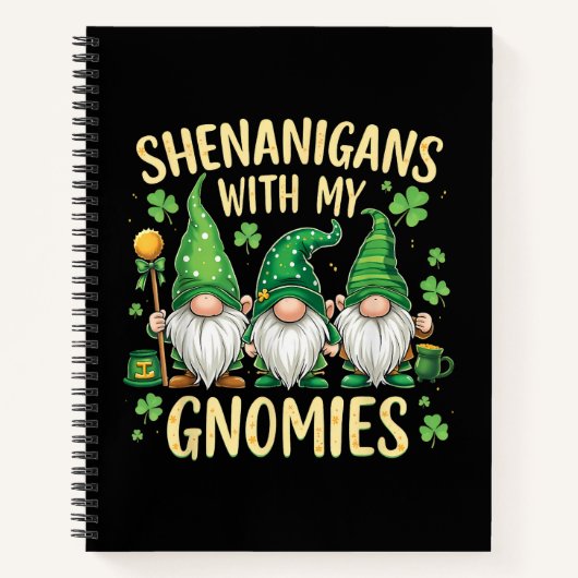 St Patrick’s Day Glückskleeblatt Gnom Notizblock (Vorderseite)