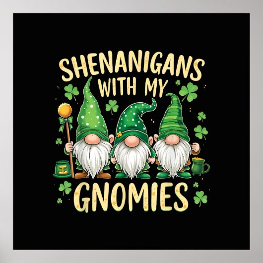St Patrick’s Day Glückskleeblatt Gnom Poster (Vorne)