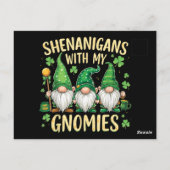 St Patrick’s Day Glückskleeblatt-Gnom Postkarte (Rückseite)