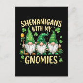 St Patrick’s Day Glückskleeblatt-Gnom Postkarte (Vorderseite)