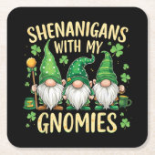 St Patrick’s Day Glückskleeblatt Gnom Rechteckiger Pappuntersetzer (Vorderseite)