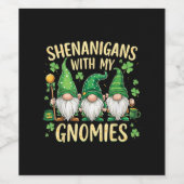 St Patrick’s Day Glückskleeblatt Gnom  Weinetikett (Einzelnes Label)