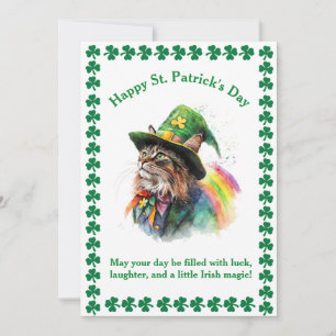 St. Patrick’s Day Glückwunsch für Katzenliebhaber Feiertagskarte
