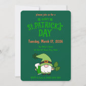 St. Patrick’s Day Gnom-Grün-Einladung Einladung (Vorderseite)