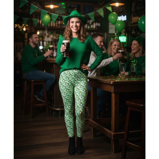 St. Patrick’s Day Gnom grüne Leggings