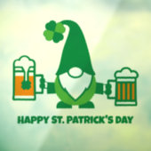 St. Patrick’s Day Gnom mit Bierkrug Fensteraufkleber (Blatt 3)