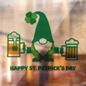 St. Patrick’s Day Gnom mit Bierkrug Fensteraufkleber (Blatt 2)