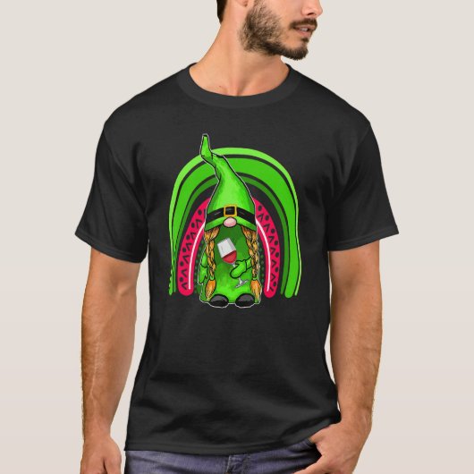 St Patrick S Day Gnome Drink Kleeblatt Leopard T-Shirt (Vorderseite)