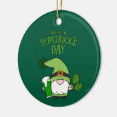 St. Patrick’s Day Gnome Green  Keramik Ornament (Links)