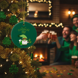 St. Patrick’s Day Gnome Green  Keramik Ornament
