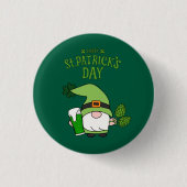St. Patrick’s Day Gnome Green Round Button (Vorderseite)