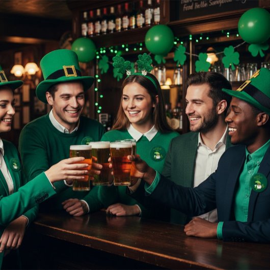 St. Patrick’s Day Gnome Green Round Button