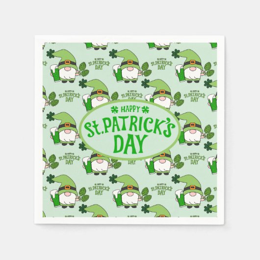 St. Patrick’s Day Gnome Napkins Serviette (Vorderseite)
