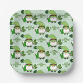 St. Patrick’s Day Gnomn-Teller aus Papier Pappteller (Vorderseite)