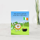 St. Patrick’s Day Golf Ball Leprechaun Riddle Karte (Vorderseite)
