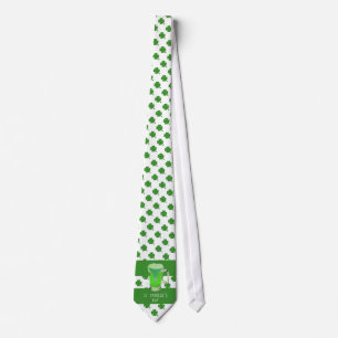 St. Patrick`s day Green Beer Kleeblatt Pattern Krawatte