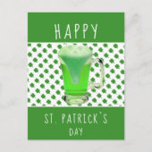 St. Patrick`s day Green Beer Kleeblatt Pattern Postkarte (Vorderseite)
