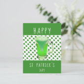 St. Patrick`s day Green Beer Kleeblatt Pattern Postkarte (Stehend Vorderseite)