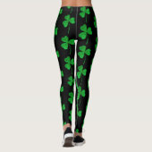 St. Patrick’s Day Green Faux Glitter Shamrock Leggings (Rückseite)